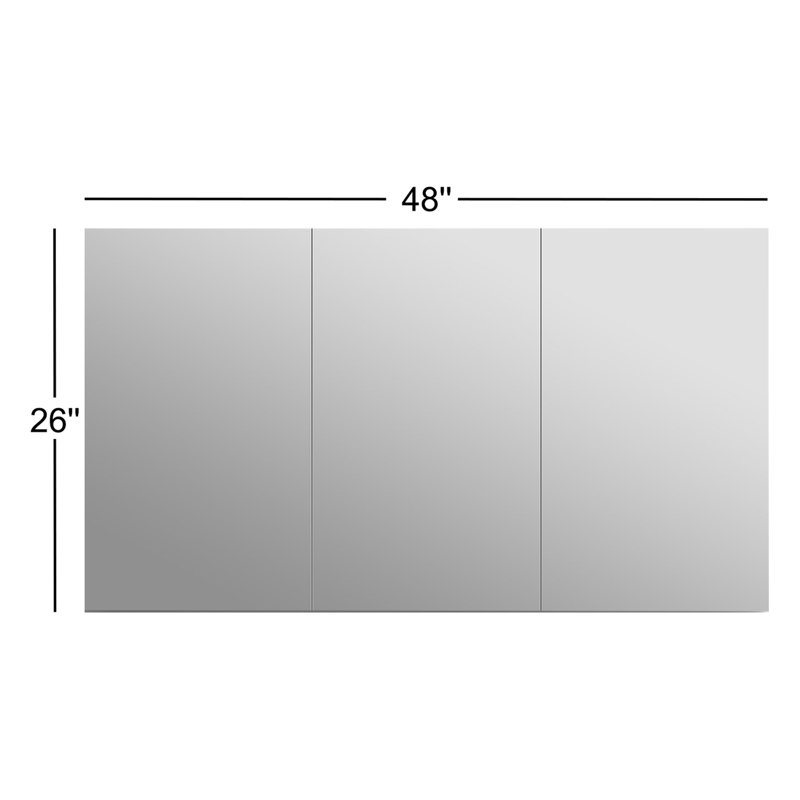 DeerValley 48'' W x 26'' H Surface Mount Frameless 3 Door Medicine